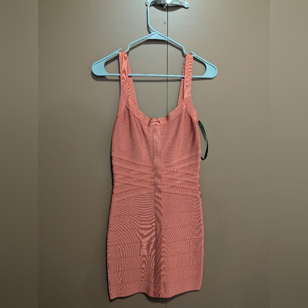 Bebe Coral Sleeveless Bodycon Dress, Size Small